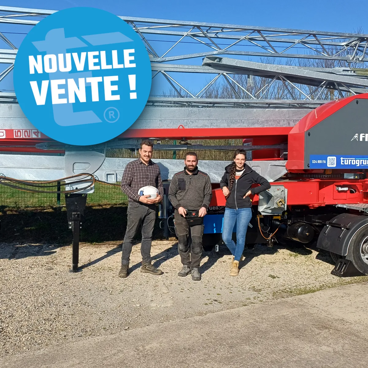 Nouvelle livraison — Grue 524 RBI-FA pour Fevre Couverture Zinguerie